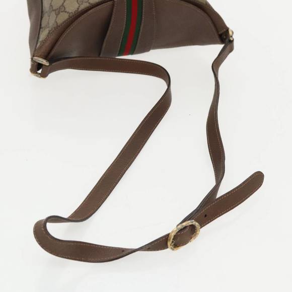 GUCCI GG Supreme Web Sherry Line Shoulder Bag PVC Beige 904 02 081 Auth 96199 - Picture 7 of 16